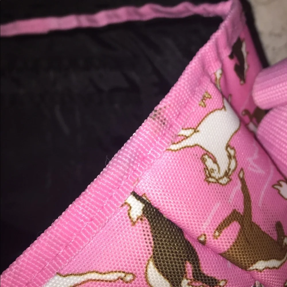 Wildkin Horses messenger laptop bag horse print black & pink - camp work school